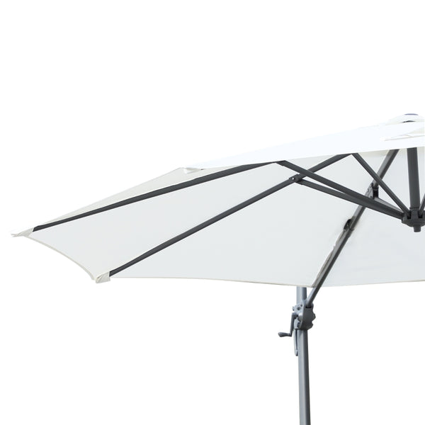 9.6' Round Patio Hanging Offset Umbrella - White