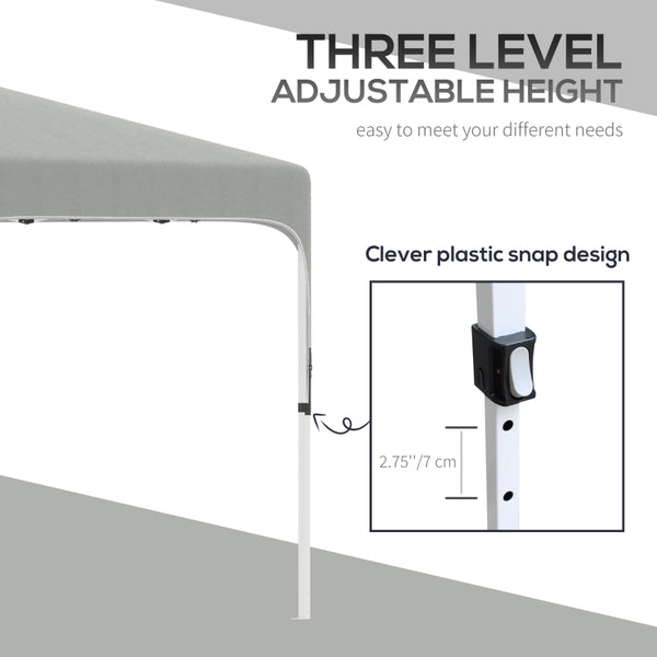 10' x 10' Height Adjustable Pop Up Tent - Light Grey