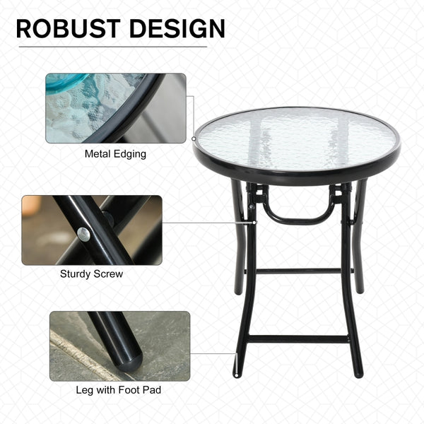 17.75" Garden Round Foldable Dining Table - Black