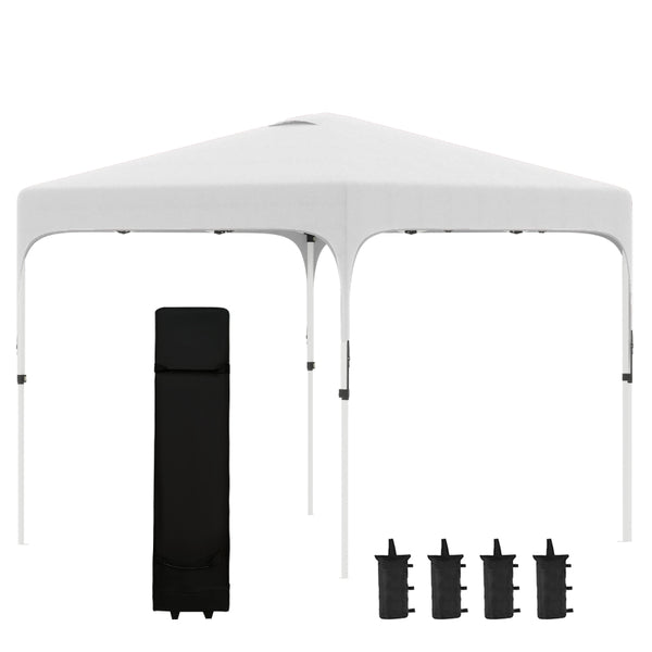 10' x 10' Height Adjustable Pop Up Tent - White
