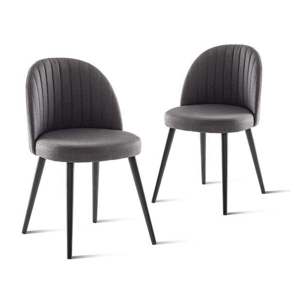 Set of 2 Velvet Armless Chairs - Gray