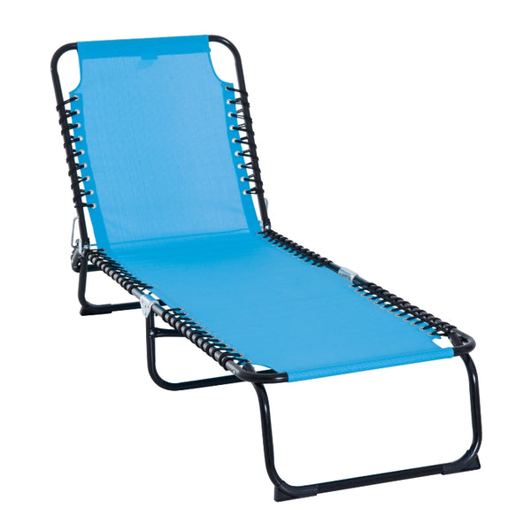 Portable Reclining Chaise Lounger - Blue