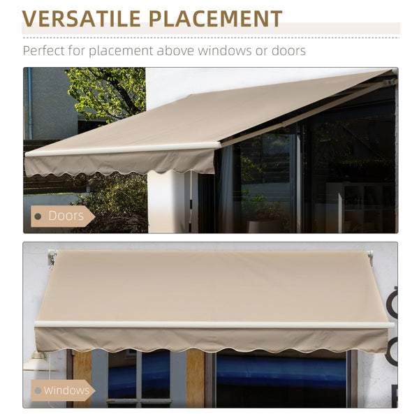 12' x 10' Outdoor Patio Retractable Window Awning - Cream White