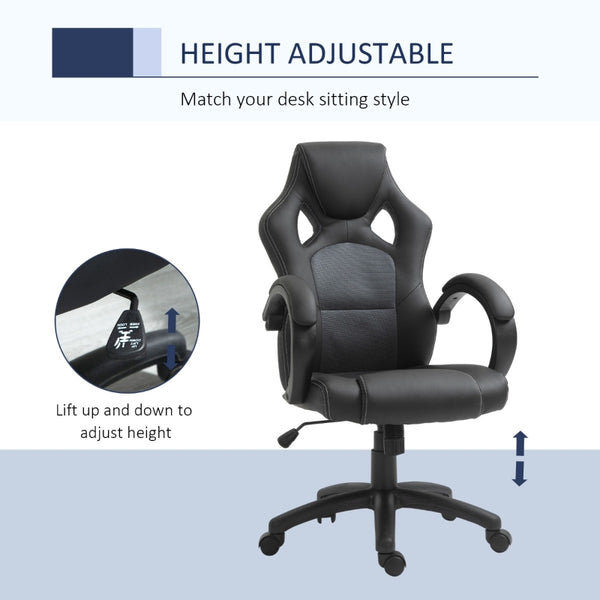 Executive Adjustable Swivel Home Office Chair - Black / Grey