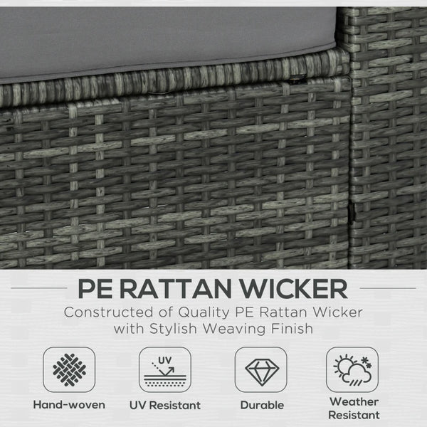 7pcs Wicker Rattan Sectional Set Outdoor Patio Sofa - Gray