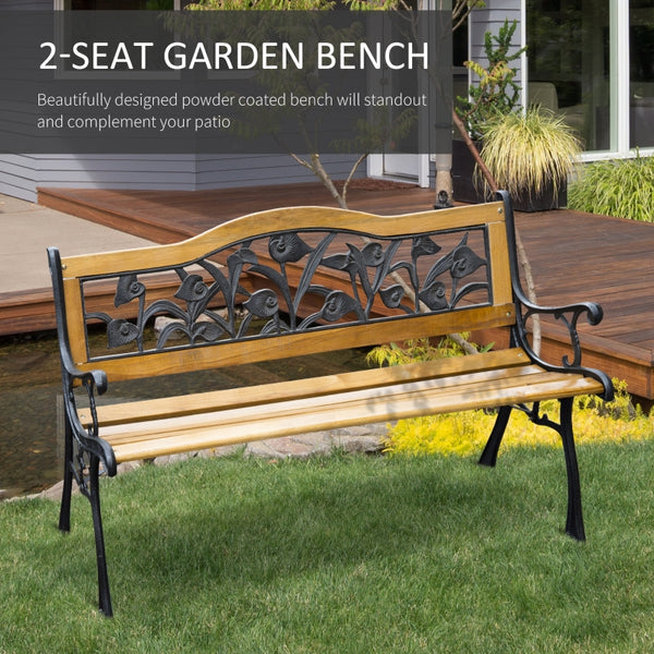 50" 2-Seater Garden Bench - Natural