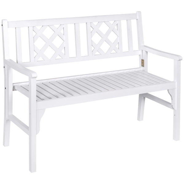2-Seater Foldable Garden Bench - White