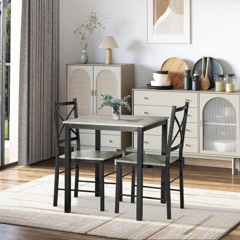 Industrial Dining Table Set of 3 - Gray