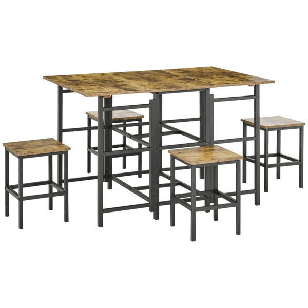 5pc Dining Table Set - Rustic Brown