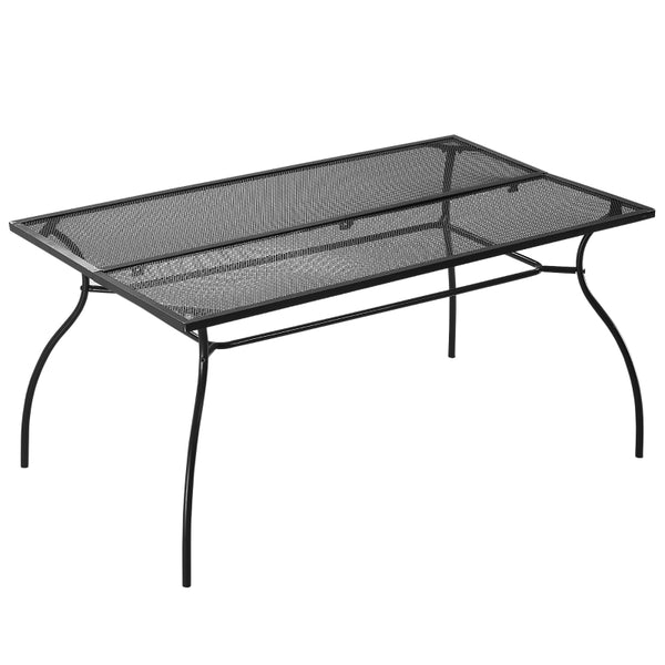59" Outdoor Rectangular Metal Table - Black