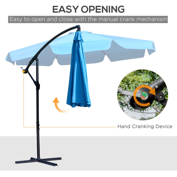 9ft. Offset Hanging Patio Umbrella - Blue