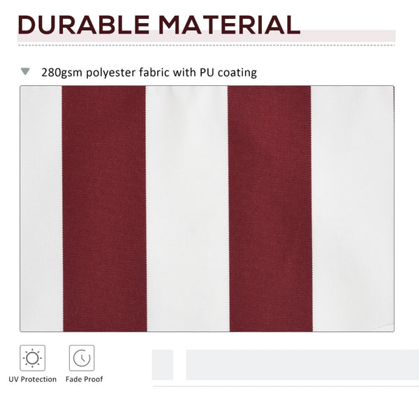 12' x 10' Retractable Awning Fabric Replacement - Red, White