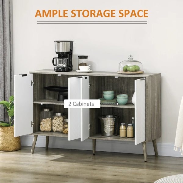 Modern Sideboard Storage Cabinet - Grayish Brown