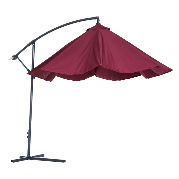10' Hanging Patio Garden Umbrella - Wine Red