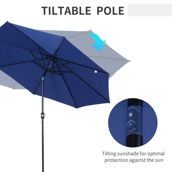 10’ x 8’ Outdoor Garden Umbrella - Blue