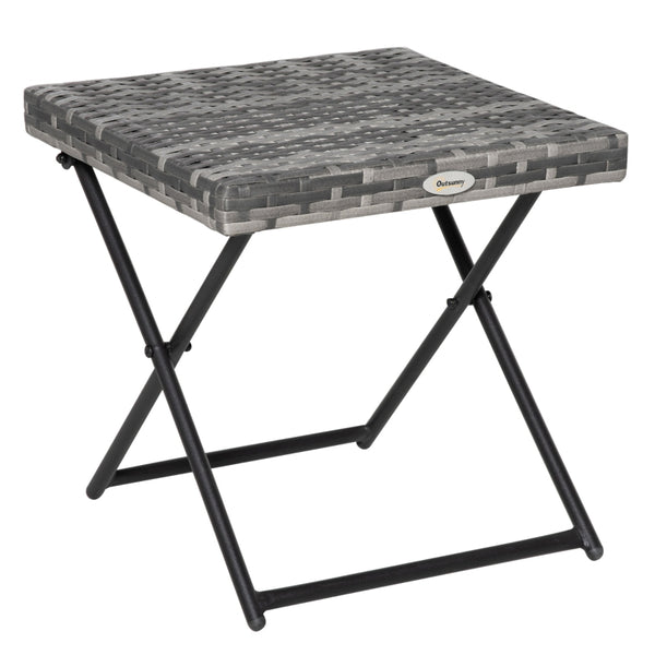 Outdoor Foldable Rattan Coffee Table - Gray