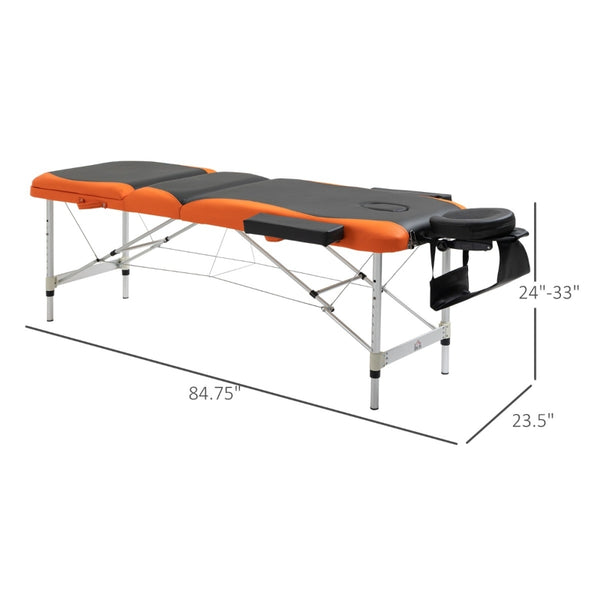 Ultra Portable Foldable Mobile Massage Table Bed - Orange Black