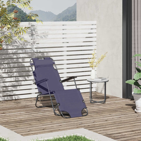 Foldable Chaise Lounge Chair - Gray