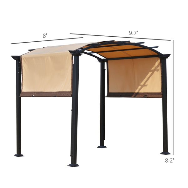 10' x 8' Outdoor Retractable Canopy Pergola - Beige