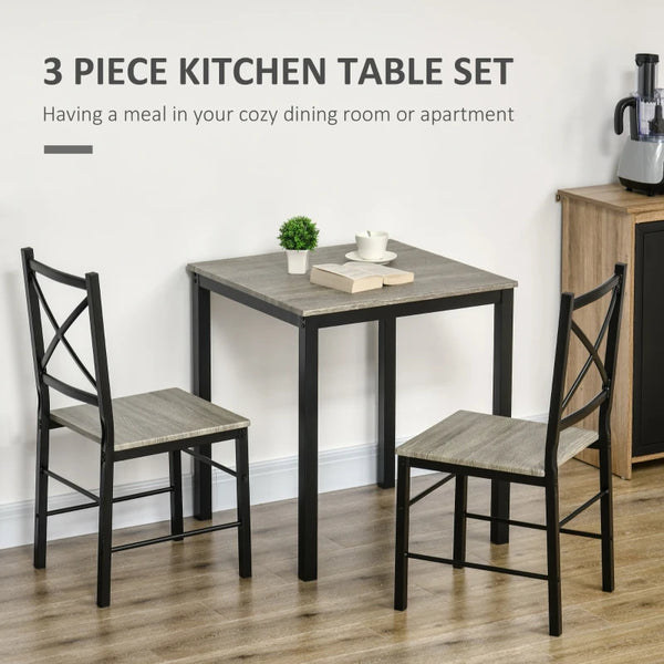 Industrial Dining Table Set of 3 - Gray