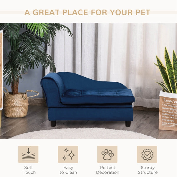 Chaise Lounge Pet Bed - Blue
