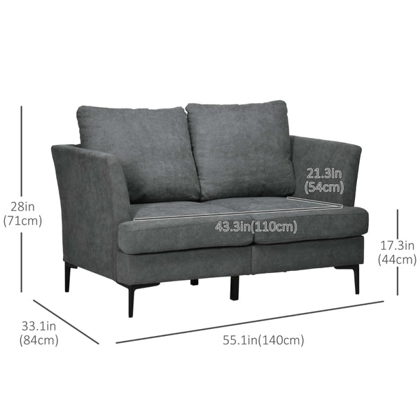 55" Modern Loveseat Sofa - Gray