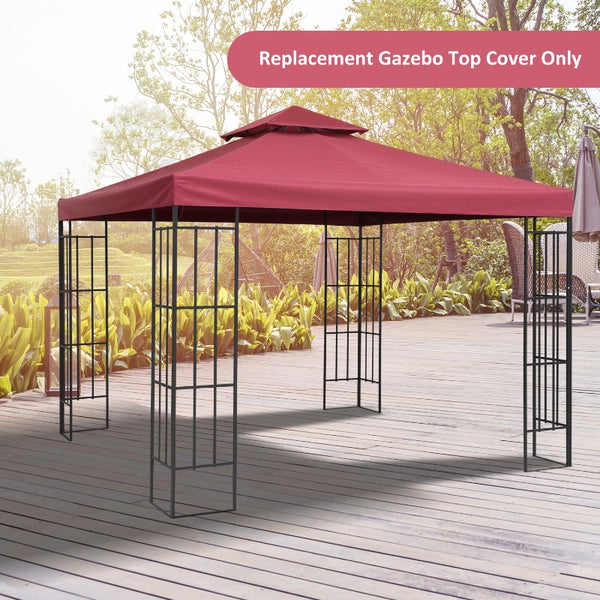 9.84x9.84 ft Square 2 Tier Gazebo Replacement Canopy Top (Top cover only) - Wine Red