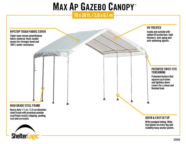 10x20 ft. Outdoor Event 8 Leg MaxAP Gazebo Canopy Tent