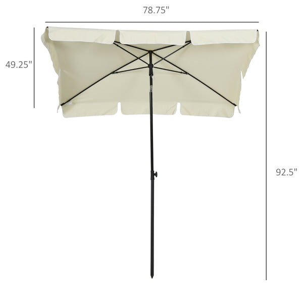 7x4ft Rectangle Tilt Patio Umbrella - Beige